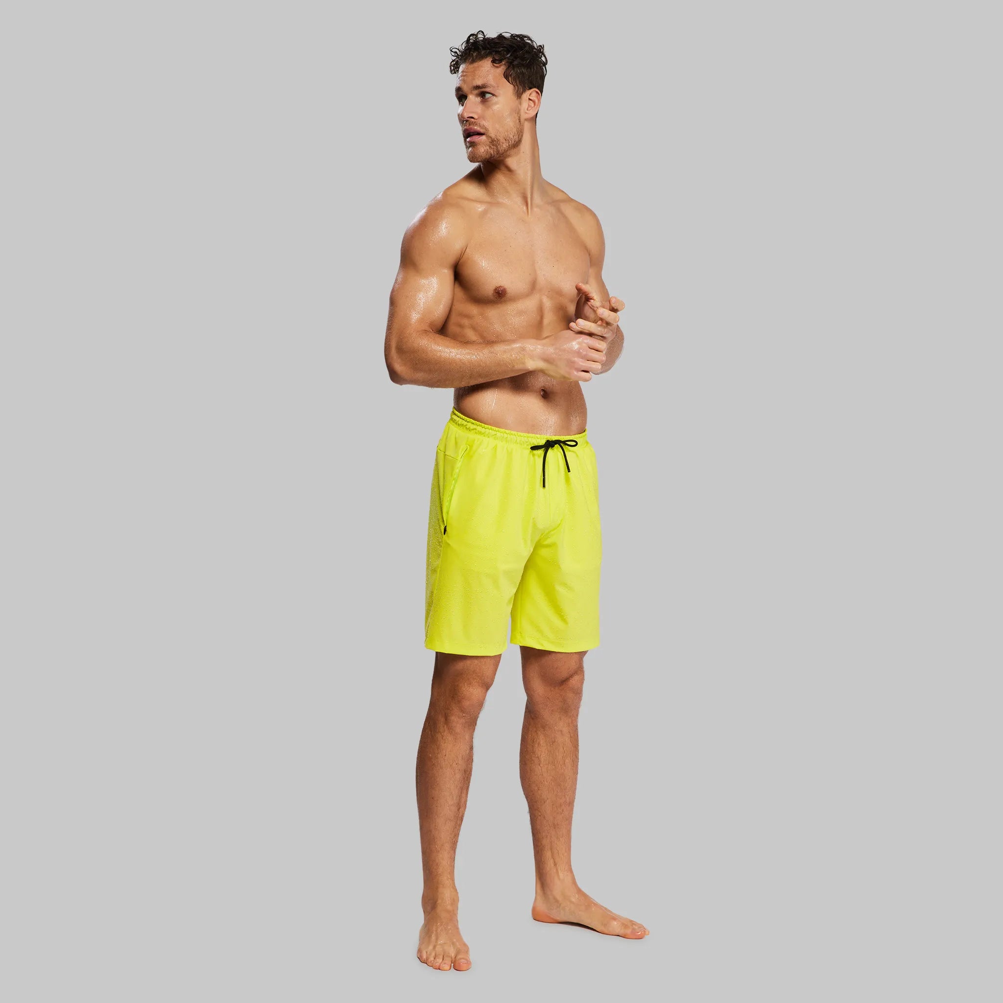 Planet Earth Swim Shorts. Yellow edition