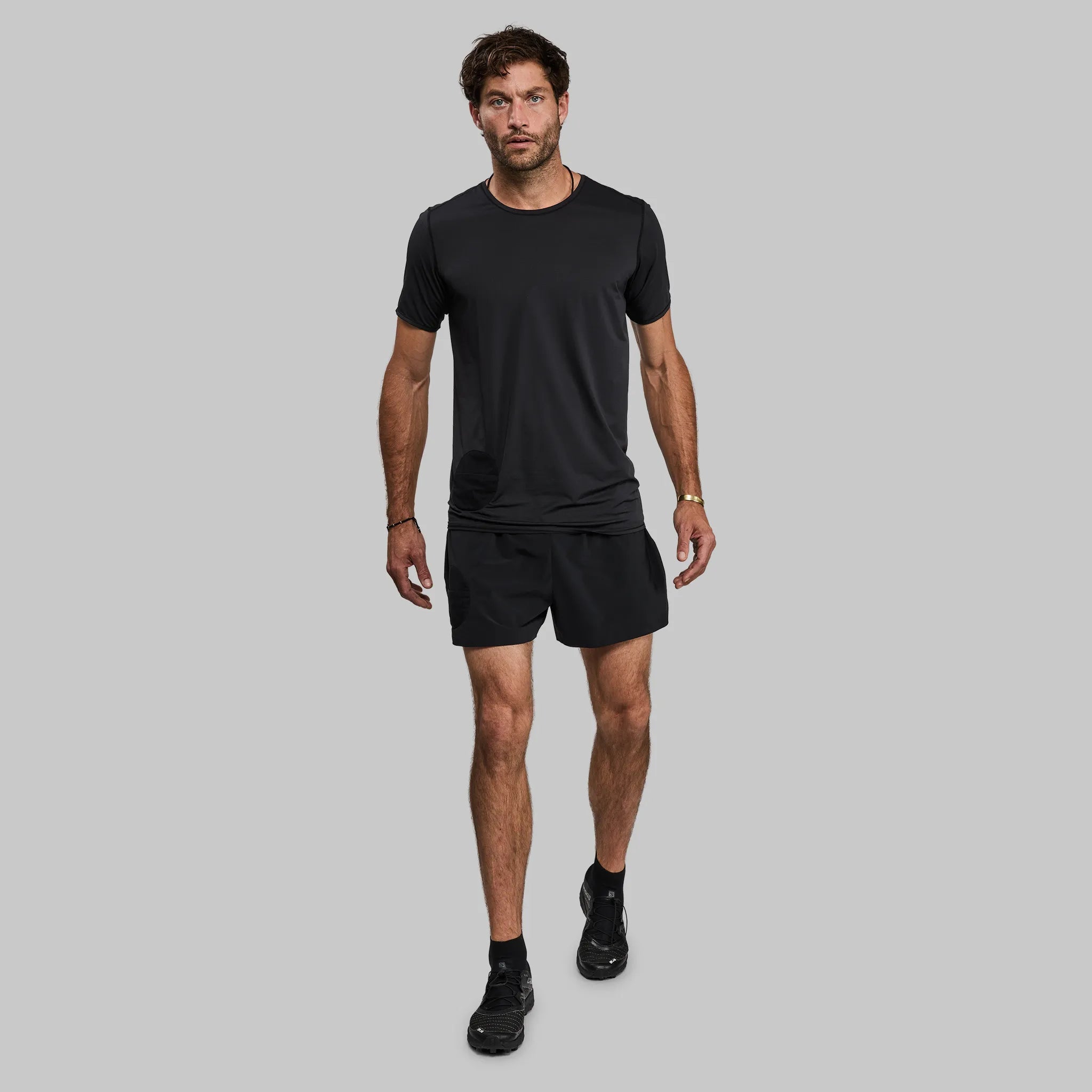 Ultrasport Lined running shorts for men, quick-dry function, long, black  victoria blue, XXL : : Fashion