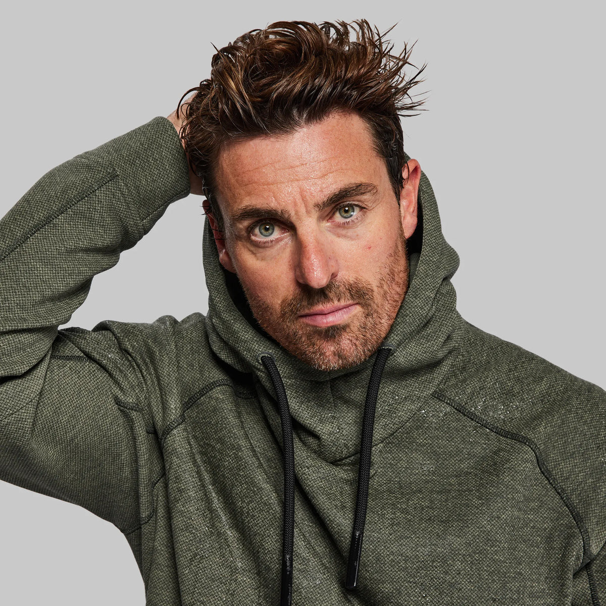 100 Year Overhead Hoodie. Grey-Green edition
