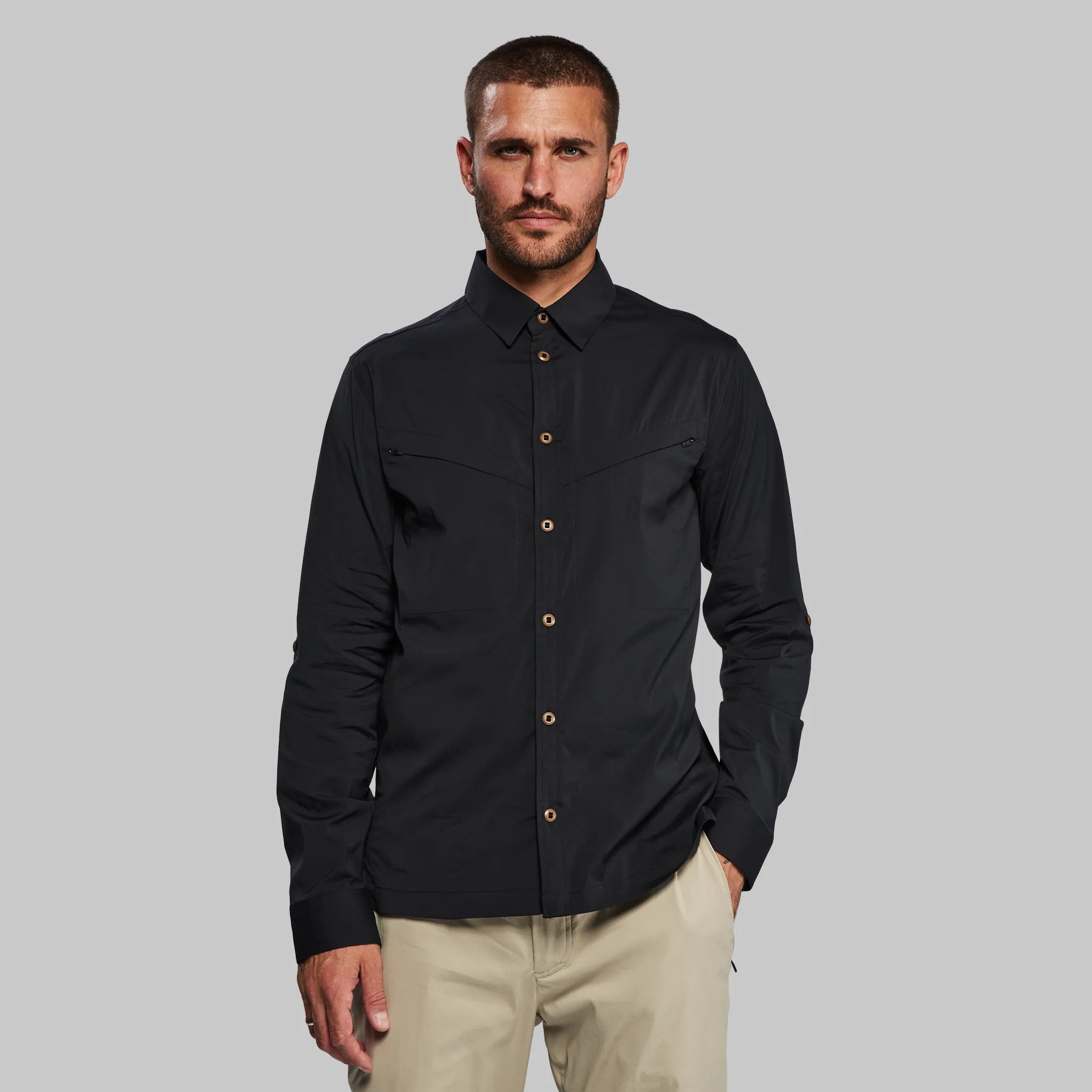Equator Shirt with Collar. Black edition