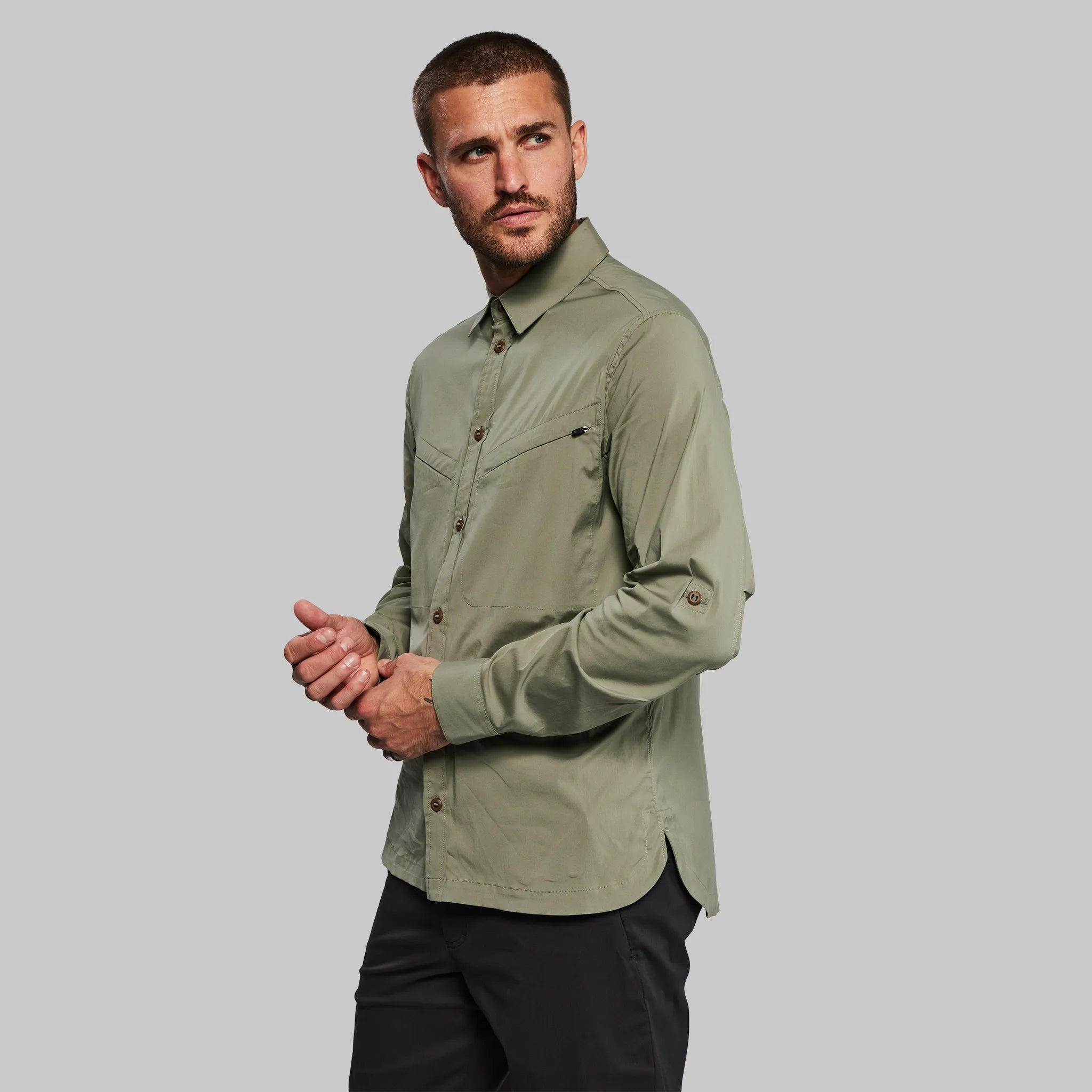 Equator Shirt with Collar. Grey-Green edition