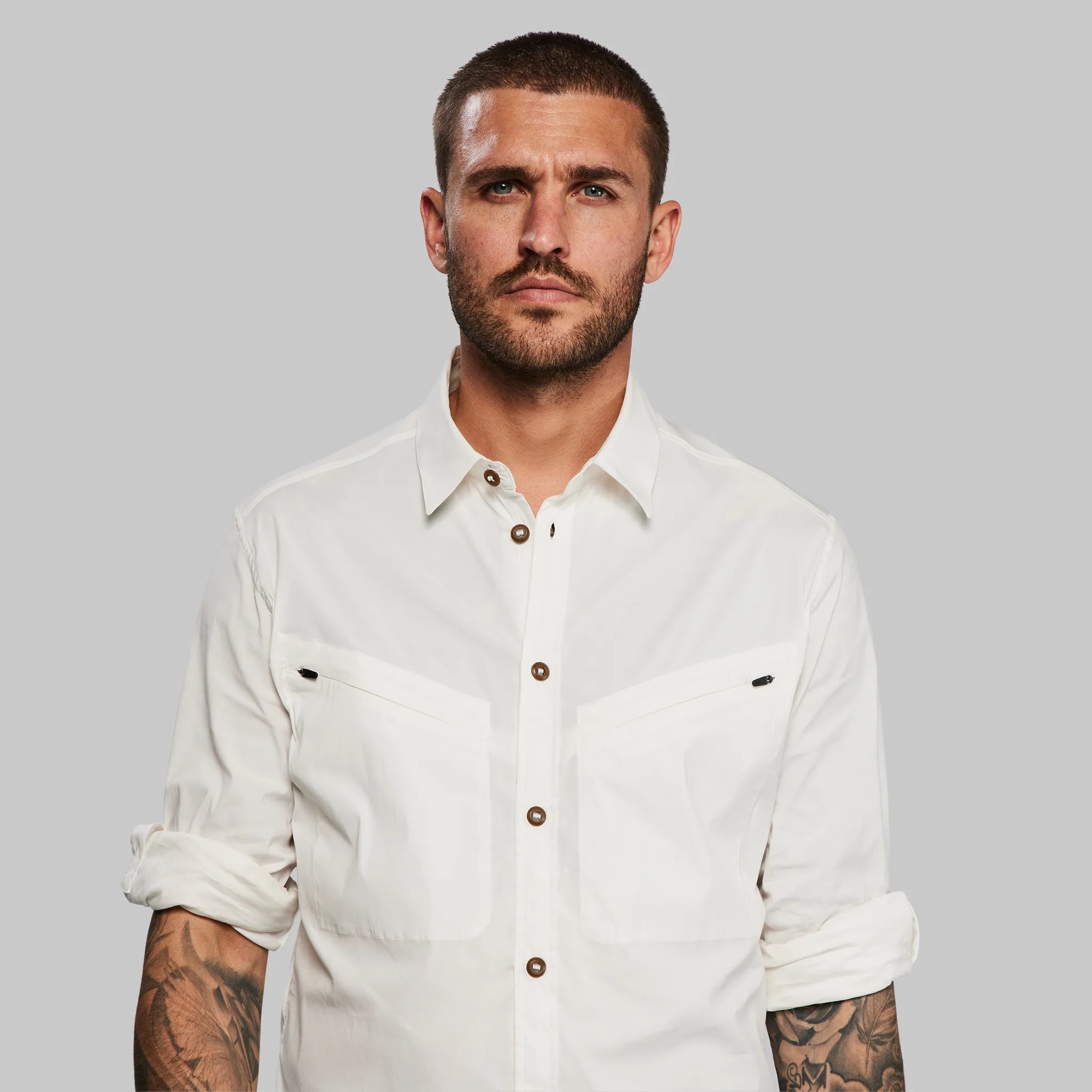 Equator Shirt with Collar. White edition