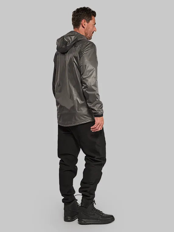 Swiss tech puffer top jacket packs into pocket