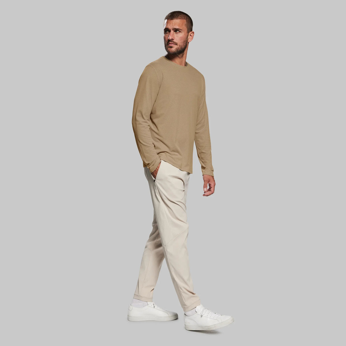 Graphene T Shirt. Long Sleeve Sand edition