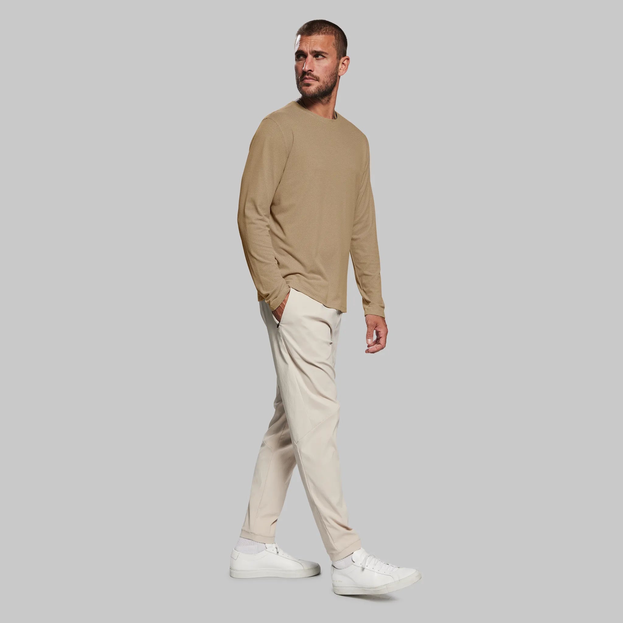 Graphene T Shirt. Long Sleeve Sand edition