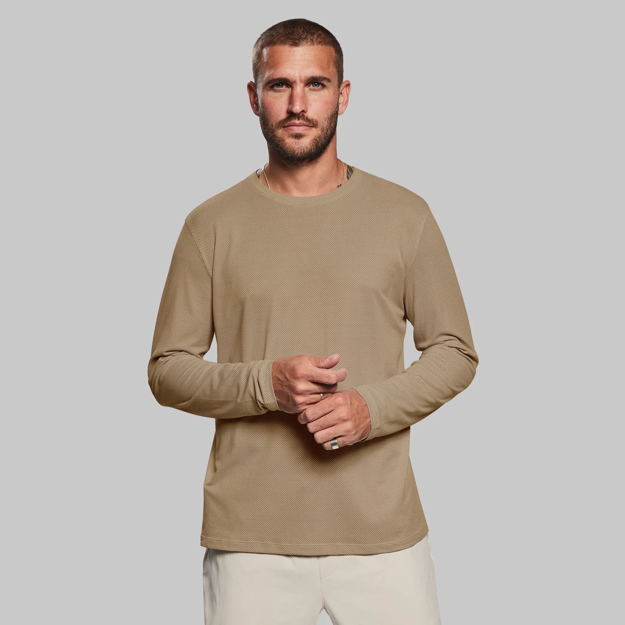 Graphene T Shirt. Long Sleeve Sand edition