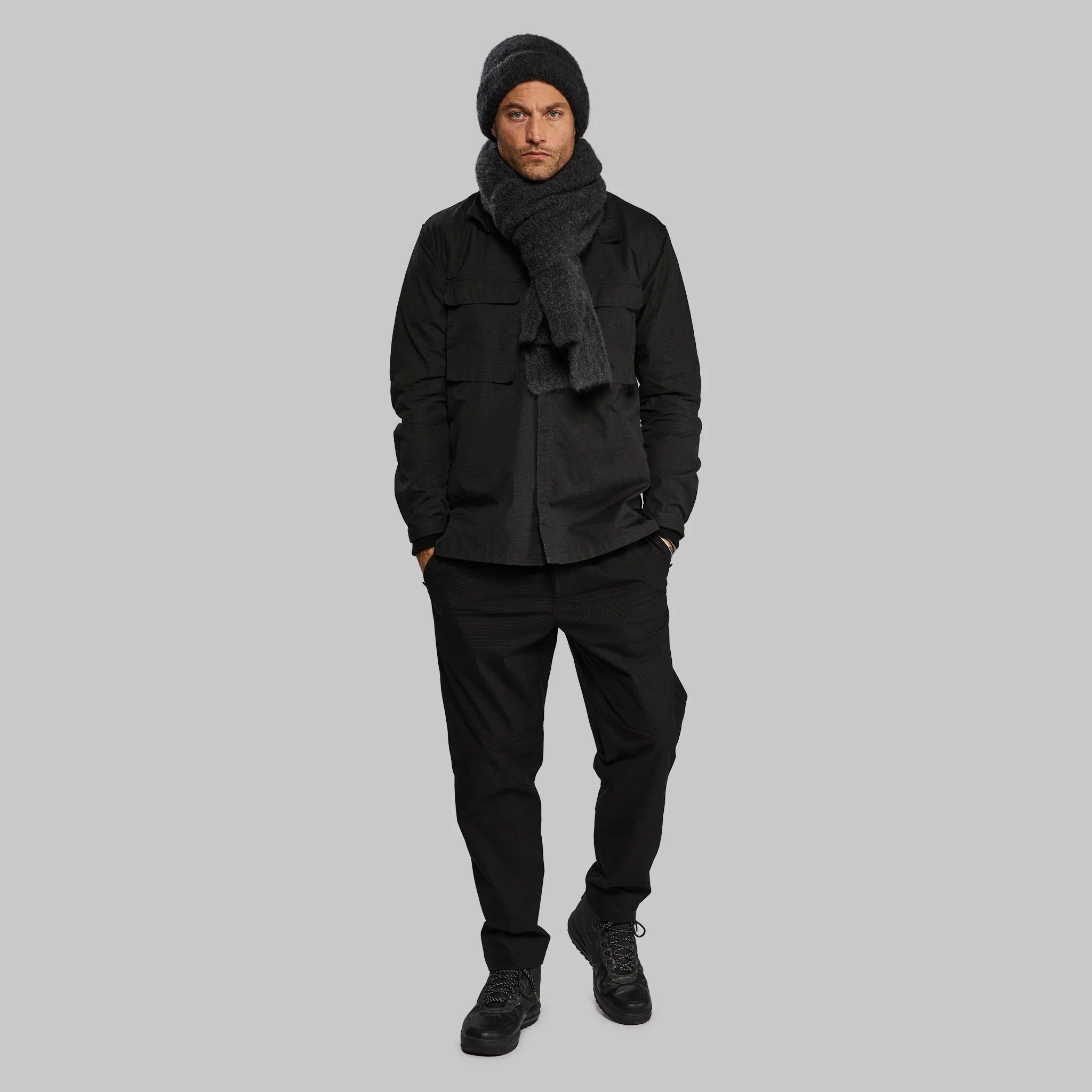 Planet Earth Cashmere Scarf. Dark Grey edition