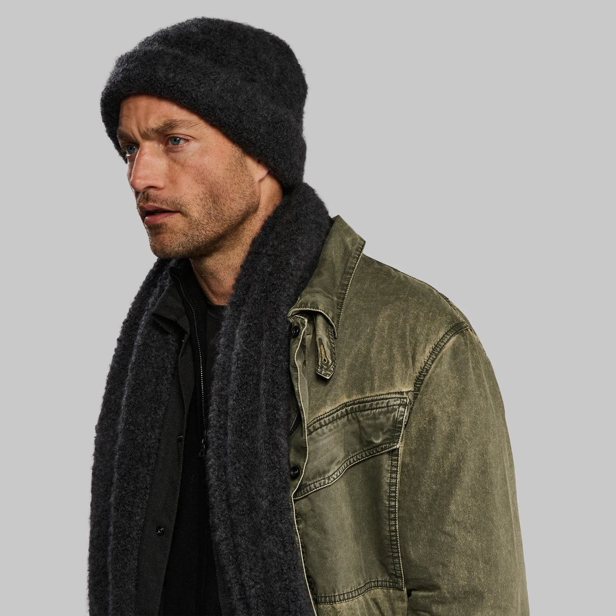 Planet Earth Cashmere Scarf. Dark Grey edition
