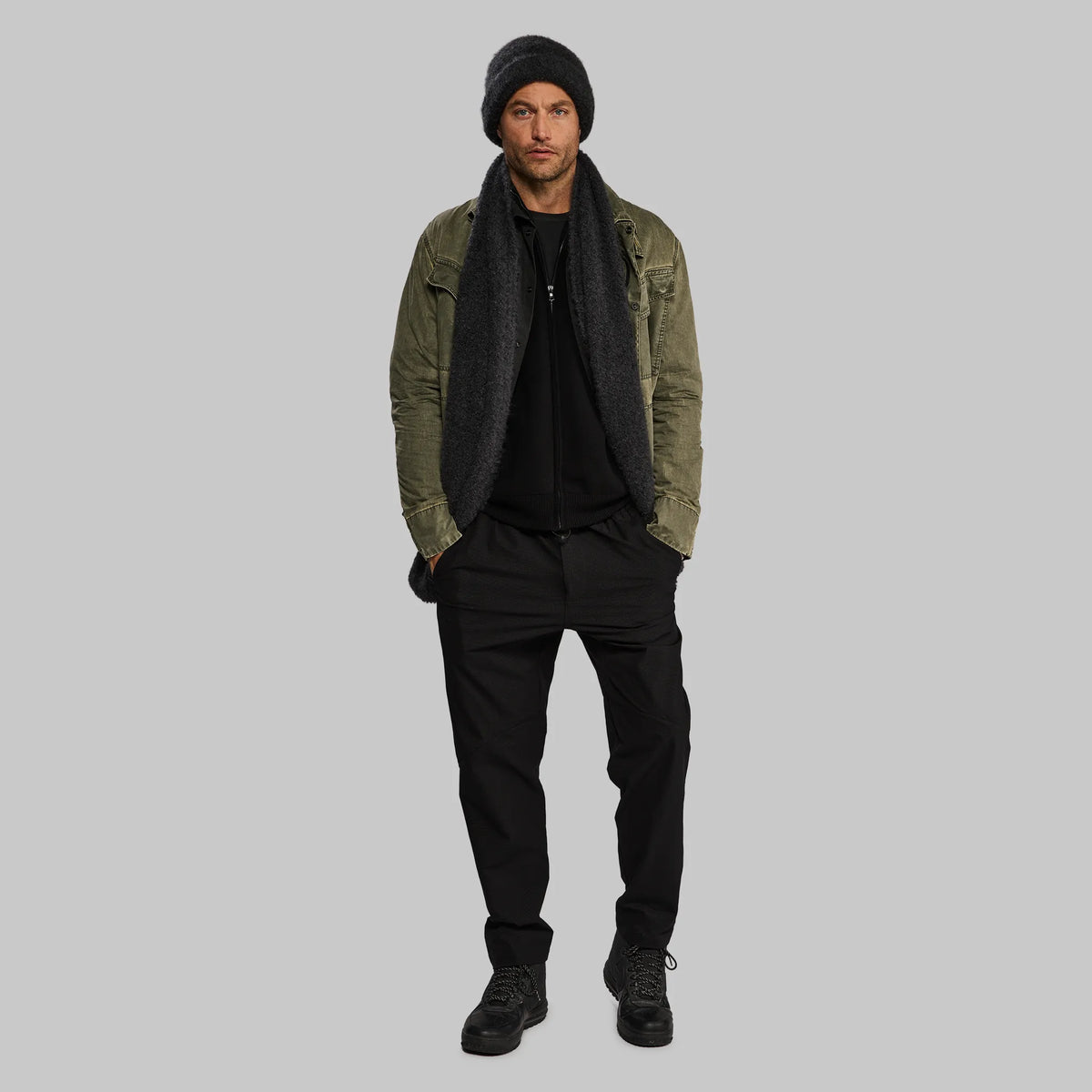 Planet Earth Cashmere Scarf. Dark Grey edition