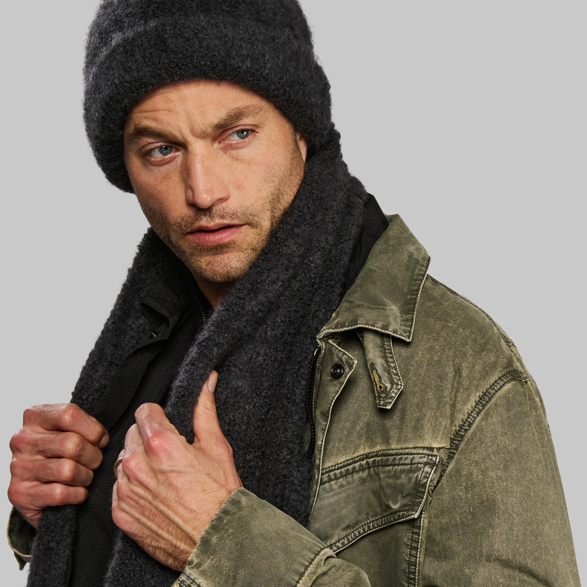Planet Earth Cashmere Beanie. Dark Grey edition