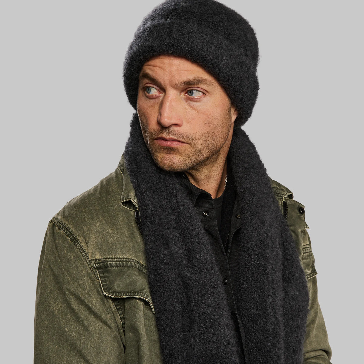 Planet Earth Cashmere Beanie. Dark Grey edition
