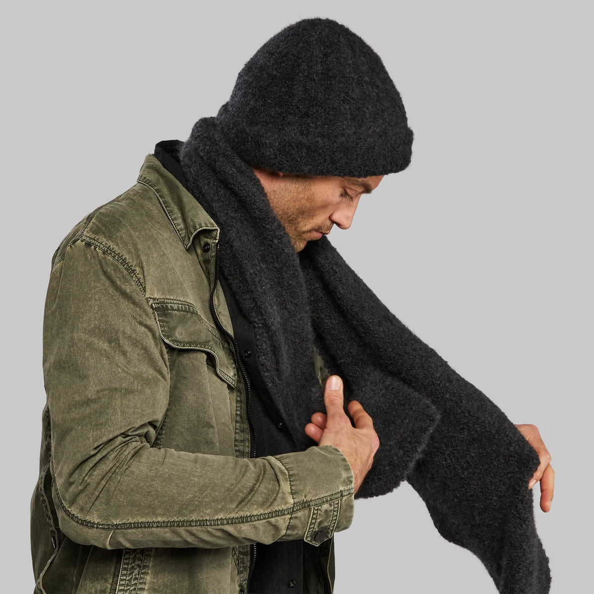 Planet Earth Cashmere Beanie. Dark Grey edition