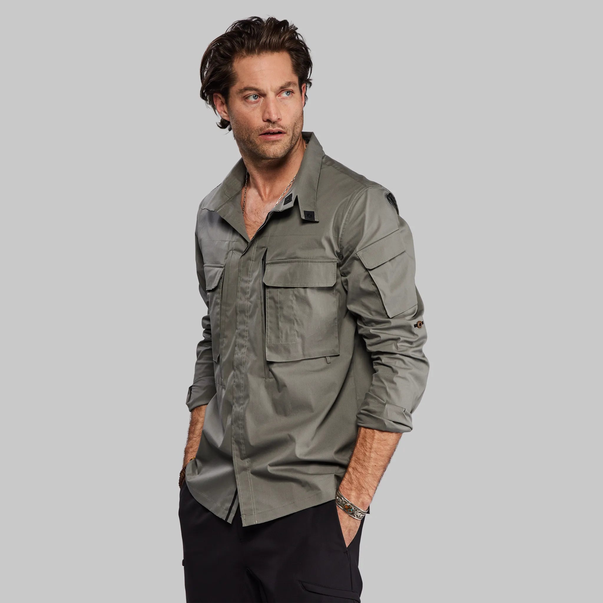 Planet Earth Shirt. Grey-Green edition