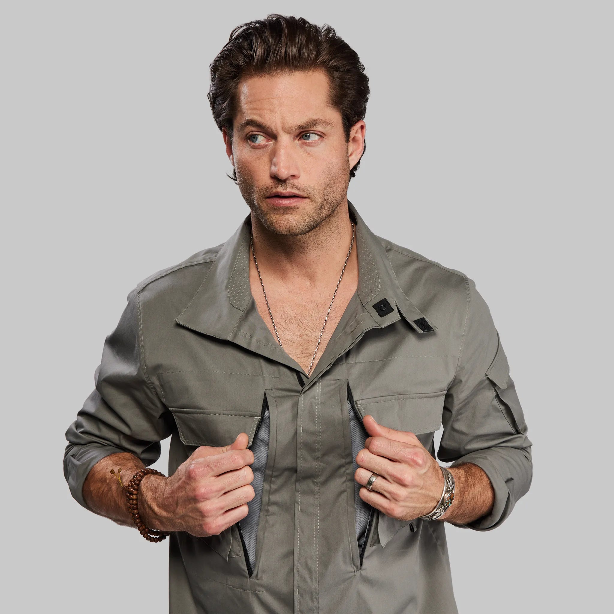 Planet Earth Shirt. Grey-Green edition