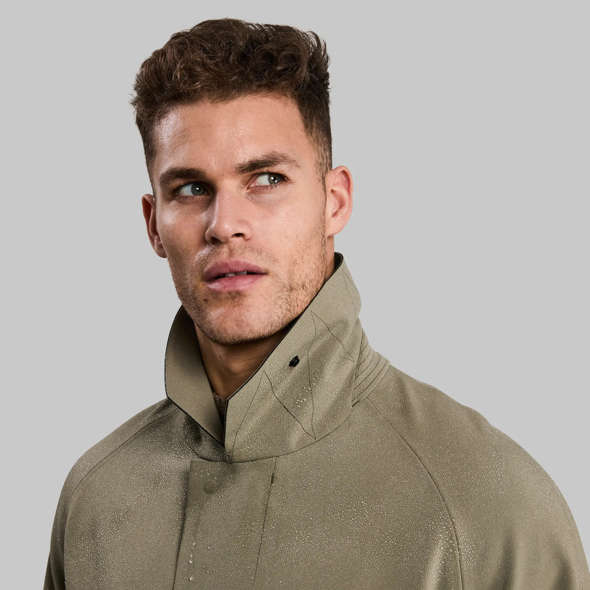 Laser Cut Trench Coat. Khaki edition