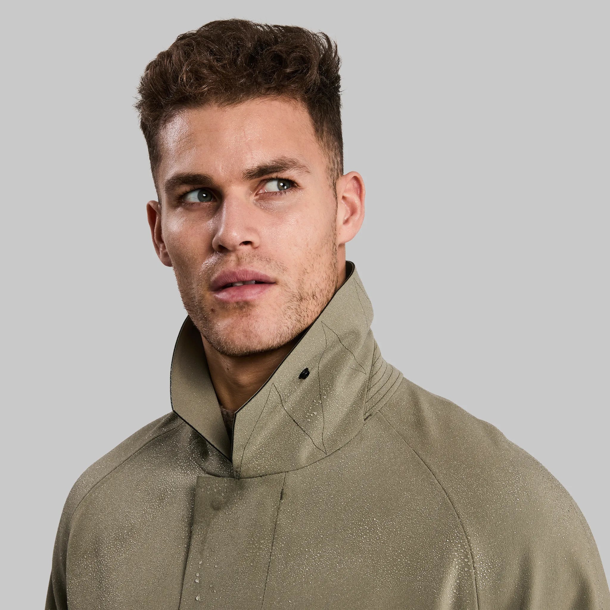 Laser Cut Trench Coat. Khaki edition