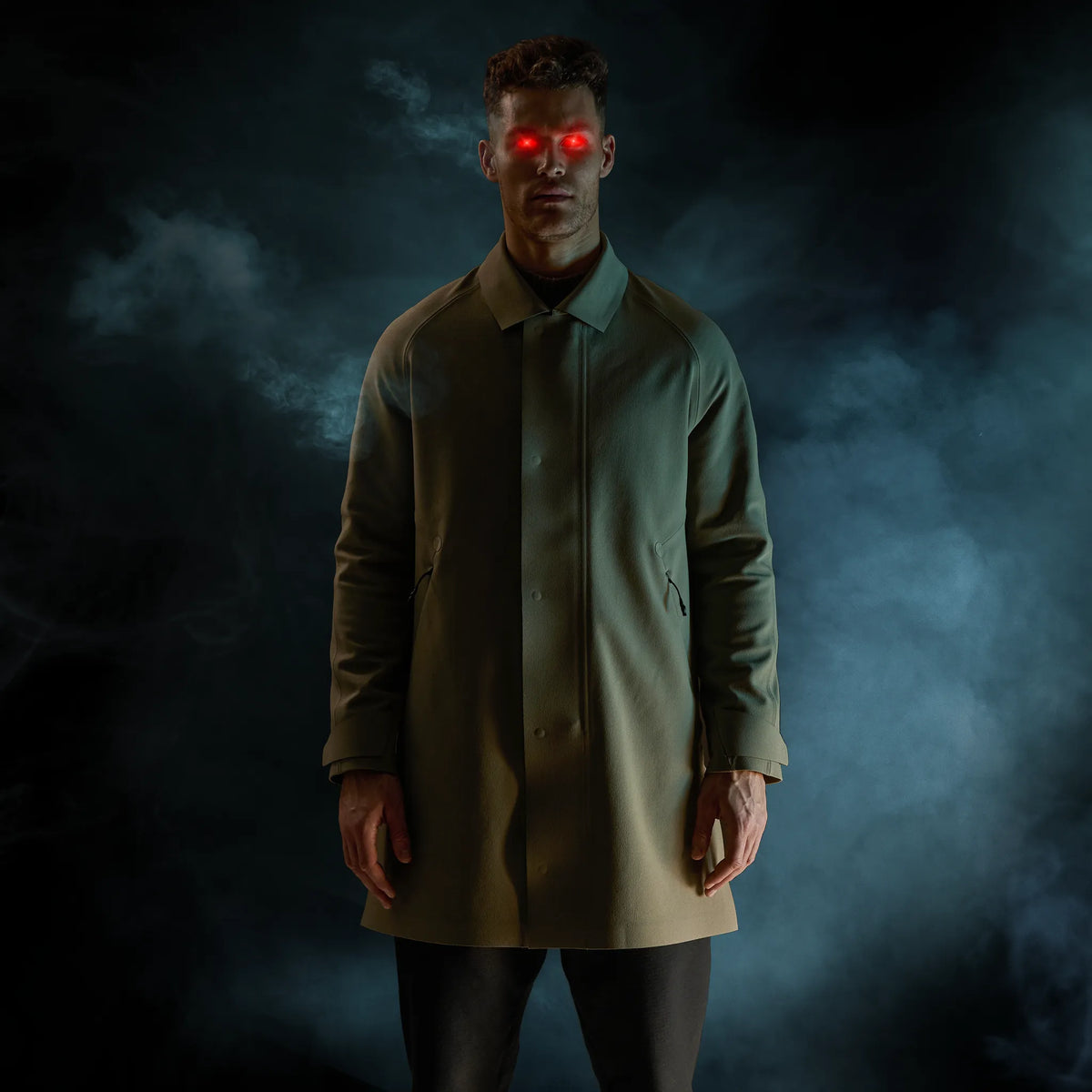 Laser Cut Trench Coat. Khaki edition
